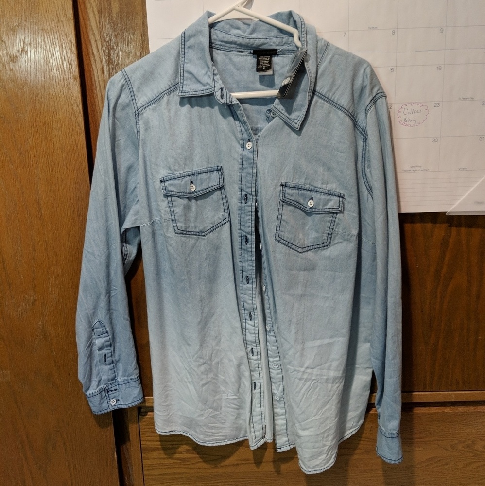 Ombre Denim Button Up